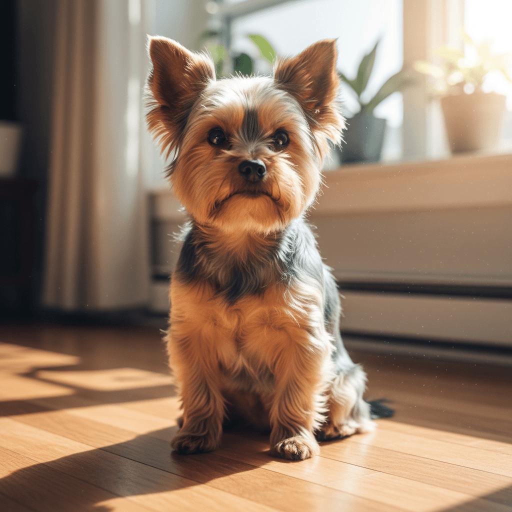 Oliver the Yorkshire Terrier puppy with silky coat